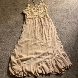 Tan long Maxi Dress